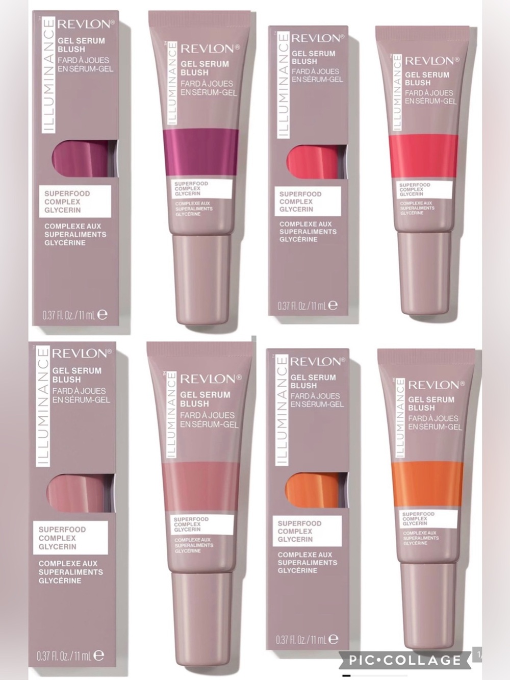 Revlon Gel Serum Blush — Pink, Coral & Orange Mix
Set of 4